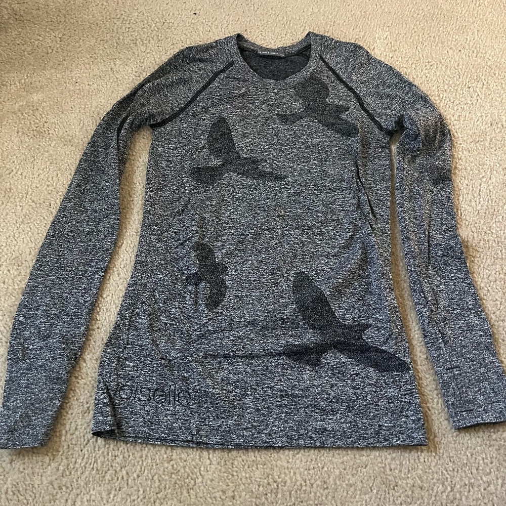 Gray Long Sleeve Shirt with Bird Design